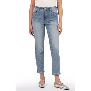 Kut from the Kloth 14W Reese Diamond High Rise Ankle Straight Leg Jeans H14-13